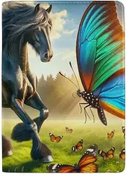[GAIREG] Passport Holder for Travel Men Passport Case, Horse and butterfly