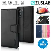For Samsung Galaxy S21 FE 5G Case Hanman Flip Leather Wallet Stand Cover