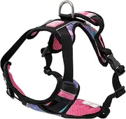 TOTTO - Heikul Dog Chest Harness, Medium, Small Dog Harness, Adjustable, Reflective Detailing, Loop and Handle, Easy to Fit, Lightweight with Multicoloured Hearts