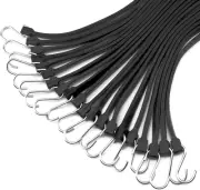 21" 100% EPDM Natural Rubber Tarp Straps, Black Long Bungee Cords with Metal ...