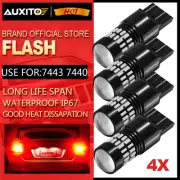 4x 7440 7443 Red 4014 48 LED Strobe Flash Blinking Brake Tail Light/Parking Bulb (for: Ford)