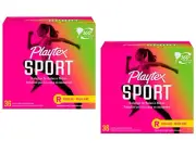 Playtex Sport Regular Absorbency Tampons, Unscented, 36 ct. - Pack of 2