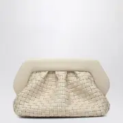 [THEMOIRè] Clutch ivory in eco leather woven One size White