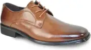 BRAVO Men Dress Shoes Klein-2 Fashion Oxford with a Plain Round Pointy Toe Brown