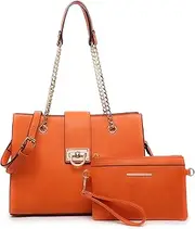 [Dasein] Leather Handbag Tote Hobo Bag for Women Shoulder Purse Top Handle Satchel Bag with Matching Clutch