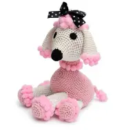 Cute Pink Poodle Crochet Doll Handmade Amigurumi Plush Toy VAC