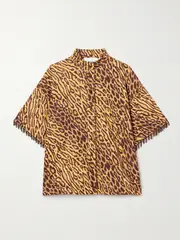[Zimmermann] Zimmermann - Coco Bead-embellished Leopard-print Cotton Shirt - Leopard print - 0 0 Animal print