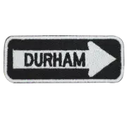 Durham Road Sign Patch Embroidered Iron on Sew on Patch For Clothes 7.5x3cm