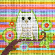 Needlepoint Handpainted Amanda Lawford Siesta Owl 8x8