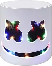 Halloween DJ Mask Helmet, Concert Carnaval Halloween Glowing Mask for Men Women Kids Thanksgiving Christmas Halloween Costumes Cosplay with Flashing Style