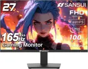 SANSUI Gaming Monitor 27 inch 165Hz 1ms PC 27in FHD IPS