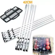 10pcs metal kabob skewers for grilling with handle Stainless Steel Barbecue