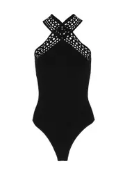 Alaïa Vienne Stretch-knit Bodysuit - Black - 40 (UK12 / M) 40 (UK12 / M)