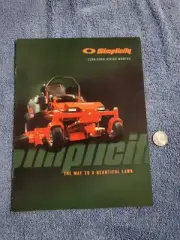 Simplicity 20005 Zero Turn Riding lawn Mowers BROCHURE Stallion Citation Z ZT