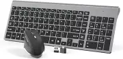 Wireless Keyboard and Mouse Combo Slim Wireless Keyboard with Numpad and Ergo...