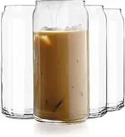 Libbey Classic Can XL Tumbler Glasses Set of 4, Clear Kitchen Glassware Sets for Beverages and Cocktails, Lead Free, Cute Drinking Glasses, 20-Ounce