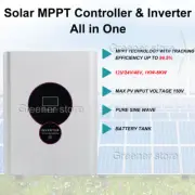 Pure Sine Wave Solar Inverter MPPT Controller 12V 24V 48V to 110V/220V 1-8KW st