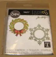 TIM HOLTZ SIZZIX 664210 THINLITS WREATH AND SNOWFLAKE DIE SET