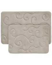Lavish Home 2P Memory Foam Bath Mat Set