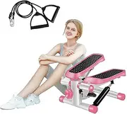 Steppers for Exercise, Mini Stepper Machine with Display and Resistance Bands for Home Workout, Up Down Swing Twist Step