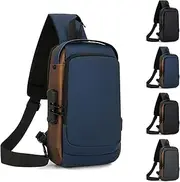 [Generic] New Carbon Fiber Streamline Anti, 2025 New Anti-Theft Backpack, Usb Waterproof, Crossbody, Sport Waterproof Shoulder Bag