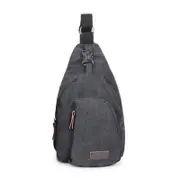 Canvas Chest Travel Bag CrossBody Messenger Sling Shoulder Backpack Universal BLACK COLOUR