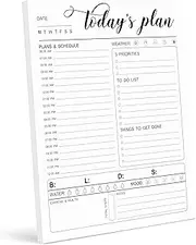 Inkdotpot Daily Planner with Hourly Schedule w / 50 Undated Sheets, Productivity Tracker Tear Off Pad- Personal Planner- Priority Task- Daily Goal- to-Do List- Organizer Scheduler