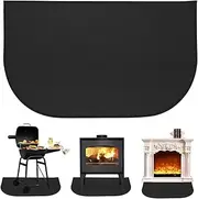 LYPPUL Hearth Rugs for Fireplaces, 102x50CM Fireproof Indoor Fireplace Mat, Outdoor Flame-Resistant Pad Fiberglass Rug, Hearth Pad Protection Mat, Ember Protection Mat for Fireplace Stove