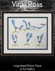 Virgil Ross Original Signed Model Sheet Drawing Road Runner Custom Framed I