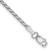 14K White Gold 10 Inch 1.9mm Diamond-Cut Parisian Wheat With Lobster Clasp Anklet