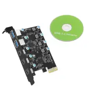 5-Ports (2 USB-A+3 Type-C) PCIe to USB 3.2 Gen 2 Expansion Card 20Gbps Bandwidth