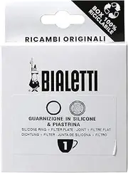 [Bialetti] Spare Parts, 1x Silicon Gasket + 1x Filter for 1 Cup Coffeemaker, Aluminium, 0800037