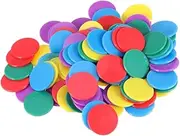 Abaodam 100pcs Round Slices Mini Chips Counting Disc Bingo Sorting Poker Games Supplies Token Counter Integral Coin Counters Transparent Counting Chips Bingo Supplies Math Counters Wafer