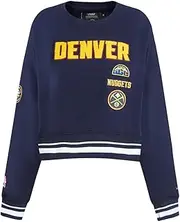 Pro Standard Womens NBA Denver Nuggets Retro Classics Crewneck Sweatshirt Midnight Navy XL