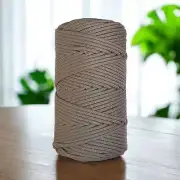 3MM Luxe Braided Macrame Cord | STONE GREY | 100% Premium Cotton MELB Australia