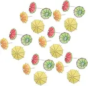 LIGIGWASH 40Pcs Parasol Umbrella Fruit Picks Party Decoration Drink Sticks for Appetizers Unique Cocktail Garnishes for Weddings Birthdays