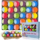 30 Pcs Bath Bomb Gift Set, Natural Organic Mini Bath Bombs, Handmade with Rich F