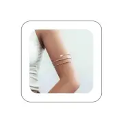 Boho Metal Coil Upper Arm Bangle Bracelet Adjustable Swirl Arm Cuff Bangle Gold