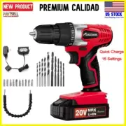 20V Inalambrico Taladro De Impacto Kit Cordless Drill Driver Set Power Tools 3/8