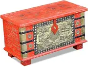 Handmade Solid Mango Wood Storage Chest, Antique Finish, 80x40x45 cm, Unique Living Room Table, Bedroom Foot Locker Organizer