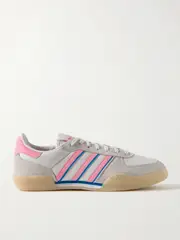 [adidas Originals] adidas Originals - Squash Indoor Suede And Leather-trimmed Mesh Sneakers - White - UK 8 UK 8 White