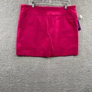 Eight Clovers Womens Straight Skirt 18 Red Sangria Pull On Elastic Waist Pocket