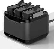 Charger Hub for Osmo Action 4 3, 3 Channel Battery Charger, Battery Charging Station with 3 Card Cases and Indicator