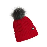 Polaris Women's Ladies Removeable Pom Knit Beanie - Red- One Size - NEW