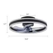 SILJOY 20 in. Indoor Black Ceiling Fan -LED Light Ceiling Fan with Remote