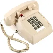Desk Telephone with Reliable Metal Base for Office and Home Settings 13x22.2x11.5cm, Beige