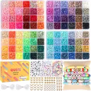 9600Pcs Clay Beads for Bracelet Making Kit, 96 Colors Polymer Heishi Beads with