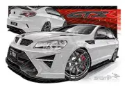 HSV GTSR V455 GTSR HERON WHITE A3 FRAMED PRINT (V455)