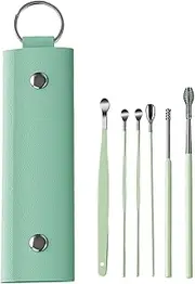 Ear Wax Removal - Ear Spoon Ear Wax Cleaner | 5pcs Earwax Remover Tool | Reusable Ear Cleaning Tool With Storage Tube, Portable Stainless Steel Ear Cleaner Curette Kit For Adults And Women