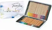Honsell 80130 - White Nights Watercolour Pencils Set of 48 in Metal Case, Wood-Coloured Pens with High Colour Brilliance, Soft Paint Stroke, Water-soluble